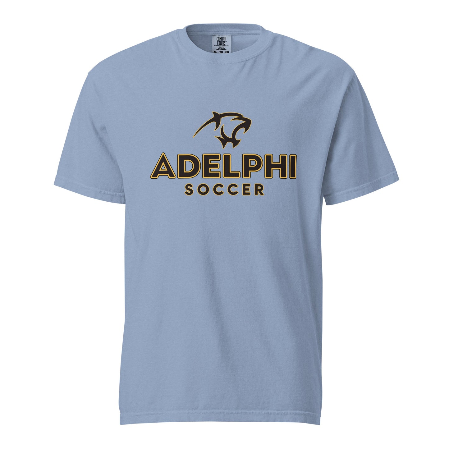 Signature | Comfort Colors T-Shirt | Adelphi Womens Soccer | Vanguard Mark Logo