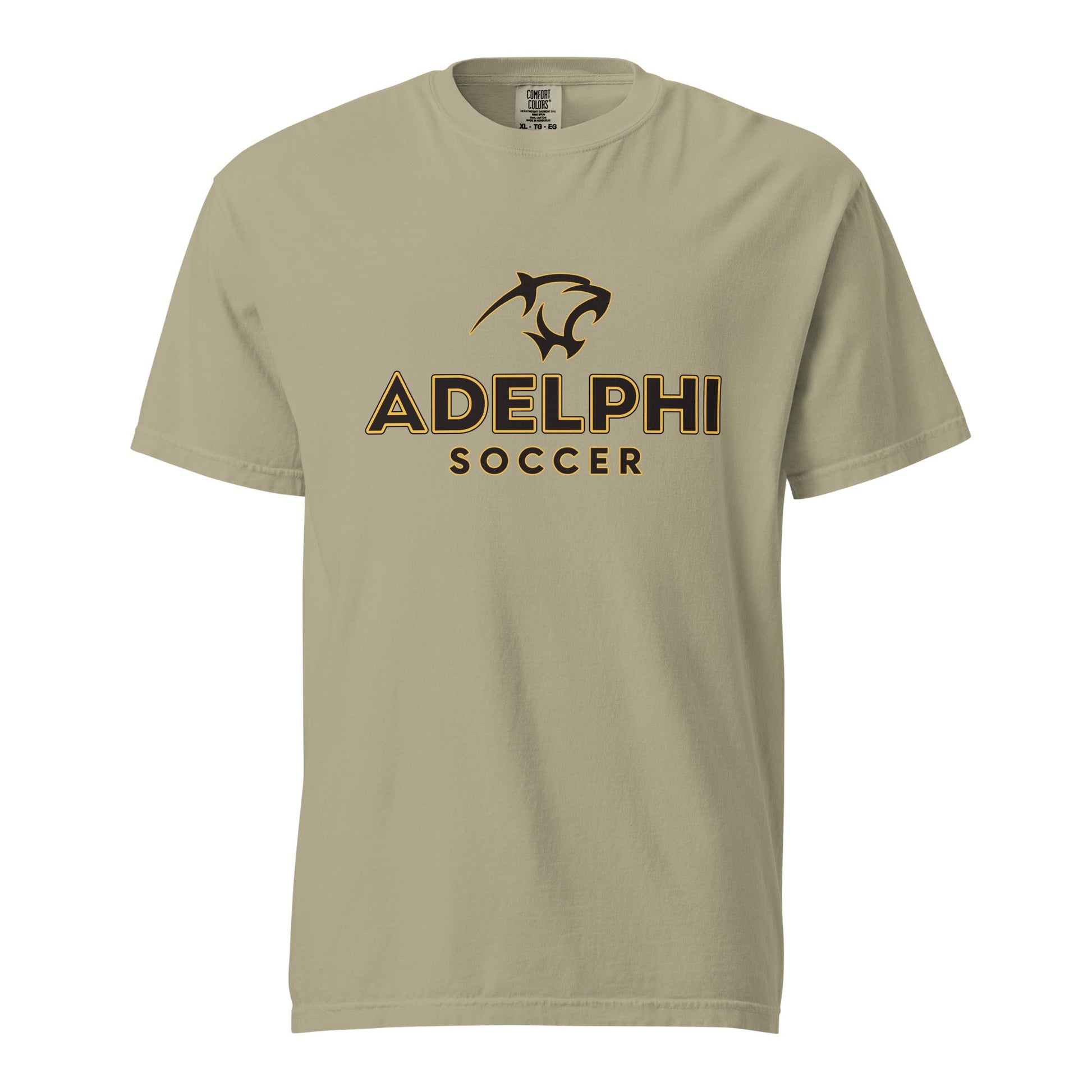 Signature | Comfort Colors T-Shirt | Adelphi Womens Soccer | Vanguard Mark Logo