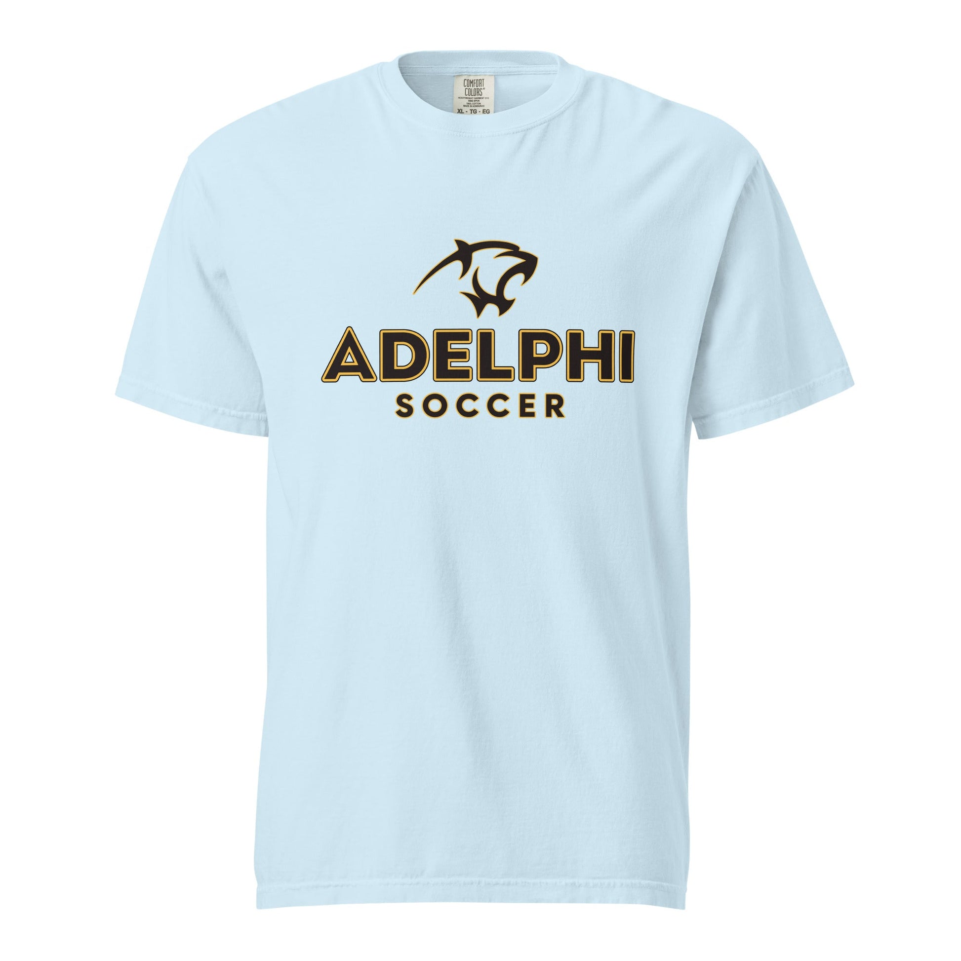 Signature | Comfort Colors T-Shirt | Adelphi Womens Soccer | Vanguard Mark Logo