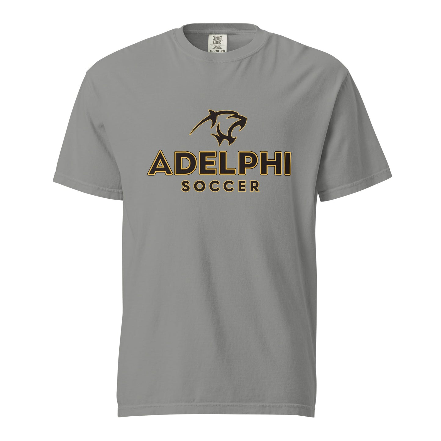 Signature | Comfort Colors T-Shirt | Adelphi Womens Soccer | Vanguard Mark Logo