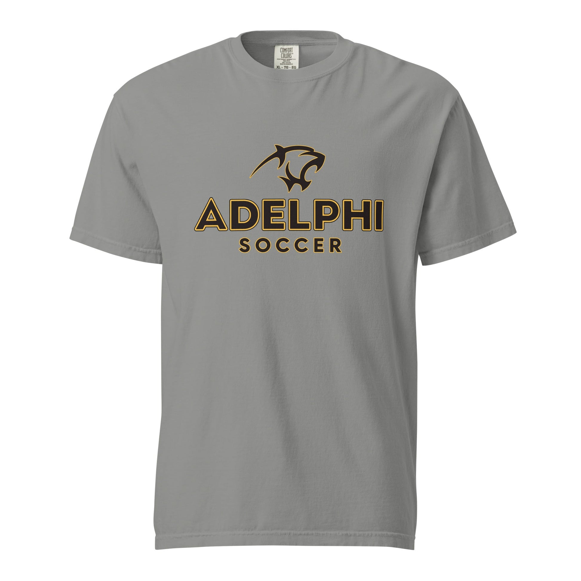Signature | Comfort Colors T-Shirt | Adelphi Womens Soccer | Vanguard Mark Logo
