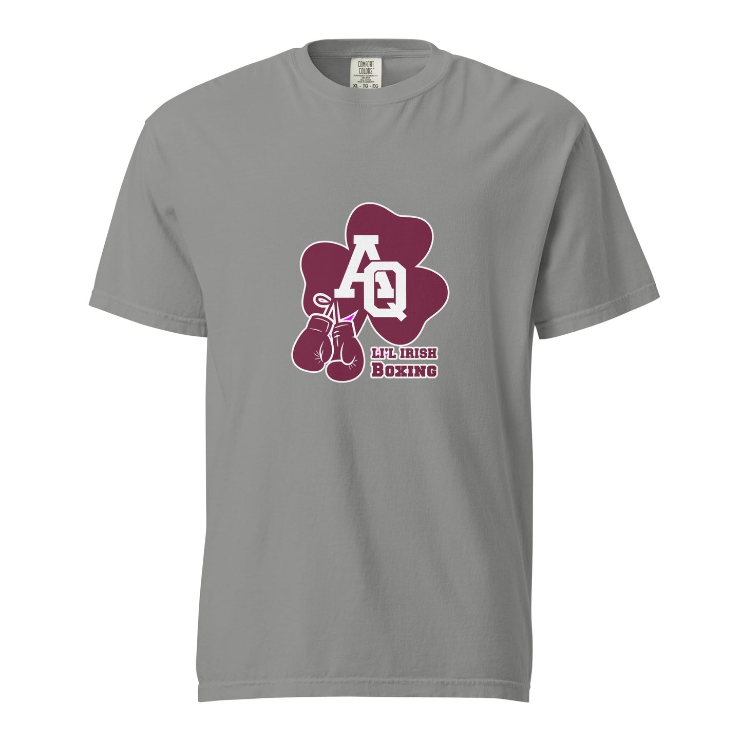 Signature | Comfort Colors T-Shirt | Aquinas Li’l Irish Boxing | AQ Shamrock Logo