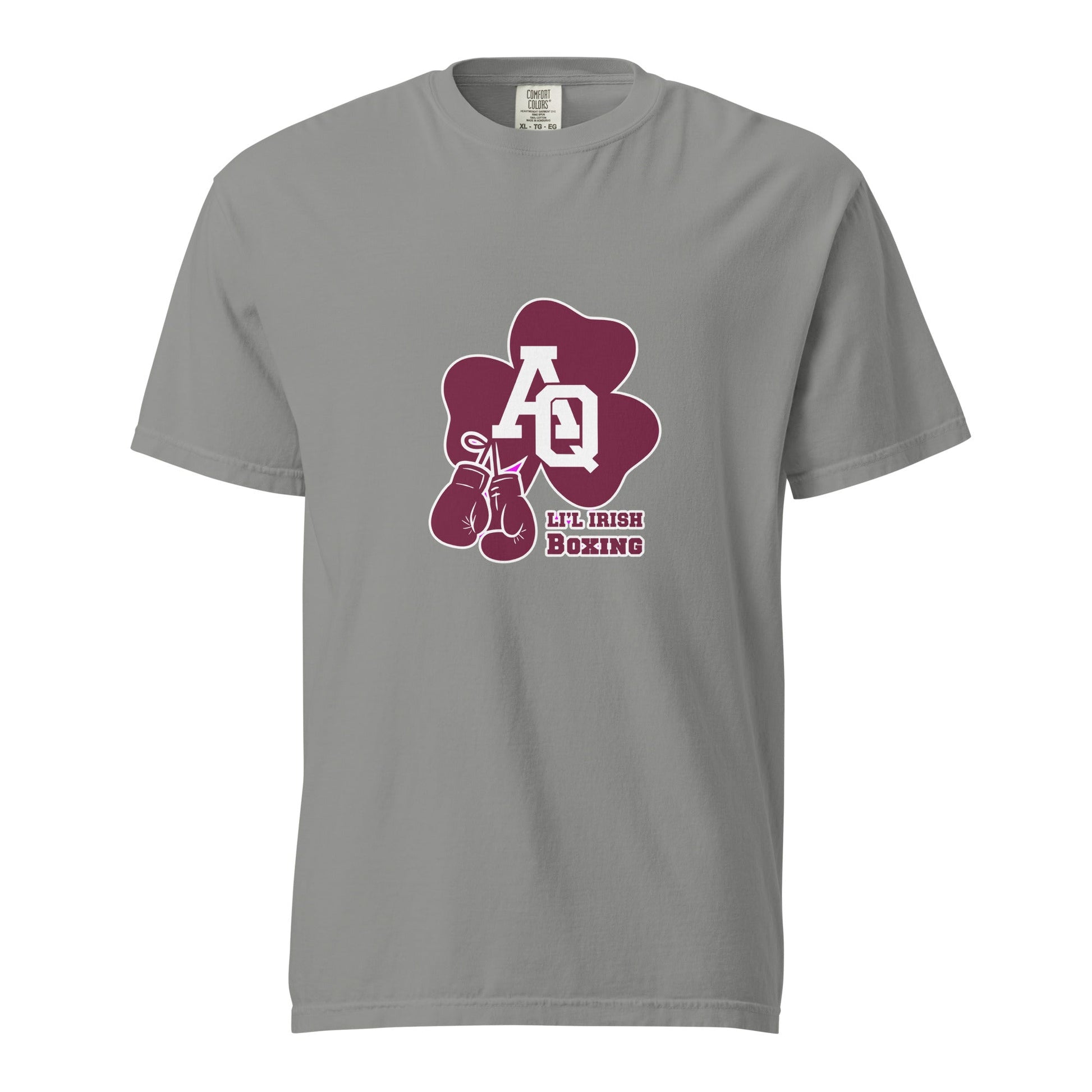 Signature | Comfort Colors T-Shirt | Aquinas Li’l Irish Boxing | AQ Shamrock Logo