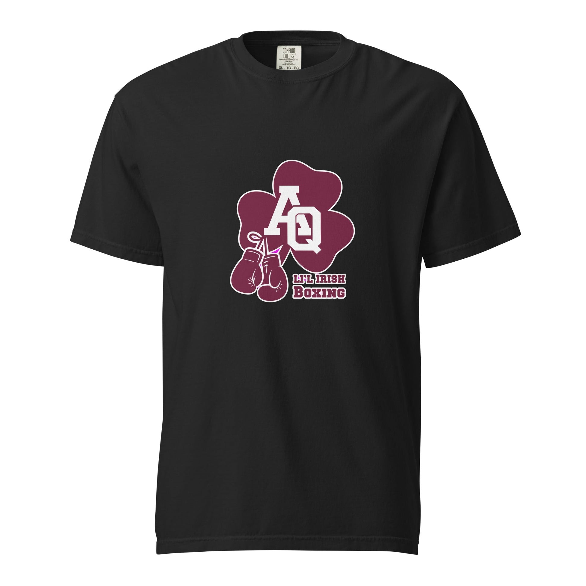 Signature | Comfort Colors T-Shirt | Aquinas Li’l Irish Boxing | AQ Shamrock Logo