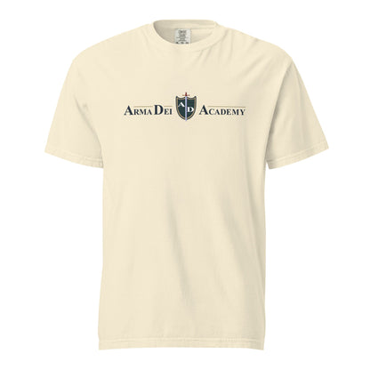Signature | Comfort Colors T-Shirt | Arma Dei Academy | Text Shield Logo