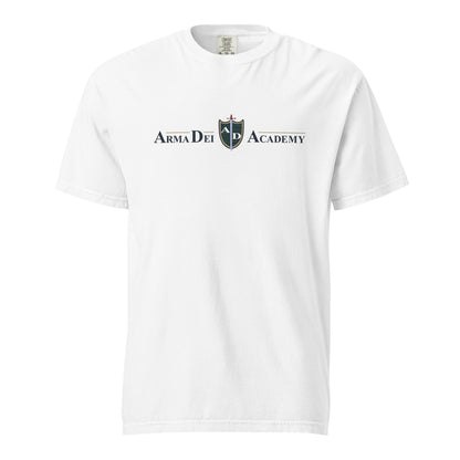 Signature | Comfort Colors T-Shirt | Arma Dei Academy | Text Shield Logo