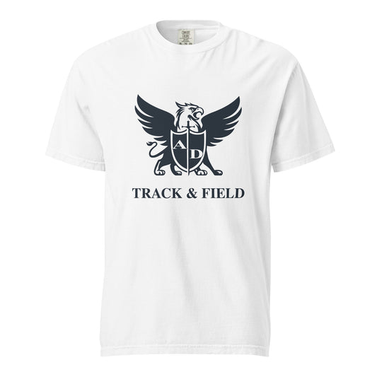 Signature | Comfort Colors T-Shirt | Arma Dei Academy Track and Field | Griffin Logo