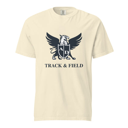 Signature | Comfort Colors T-Shirt | Arma Dei Academy Track and Field | Griffin Logo