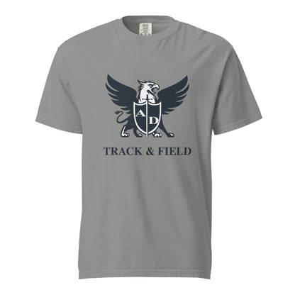 Signature | Comfort Colors T-Shirt | Arma Dei Academy Track and Field | Griffin Logo