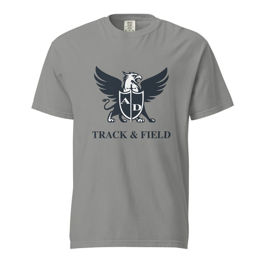 Signature | Comfort Colors T-Shirt | Arma Dei Academy Track and Field | Griffin Logo