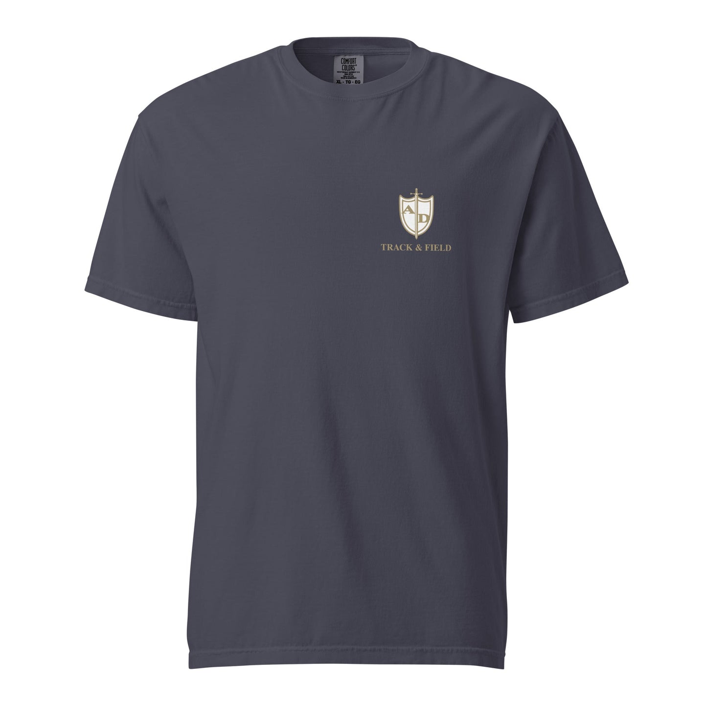 Signature | Comfort Colors T-Shirt | Arma Dei Academy Track and Field | Shield Logo