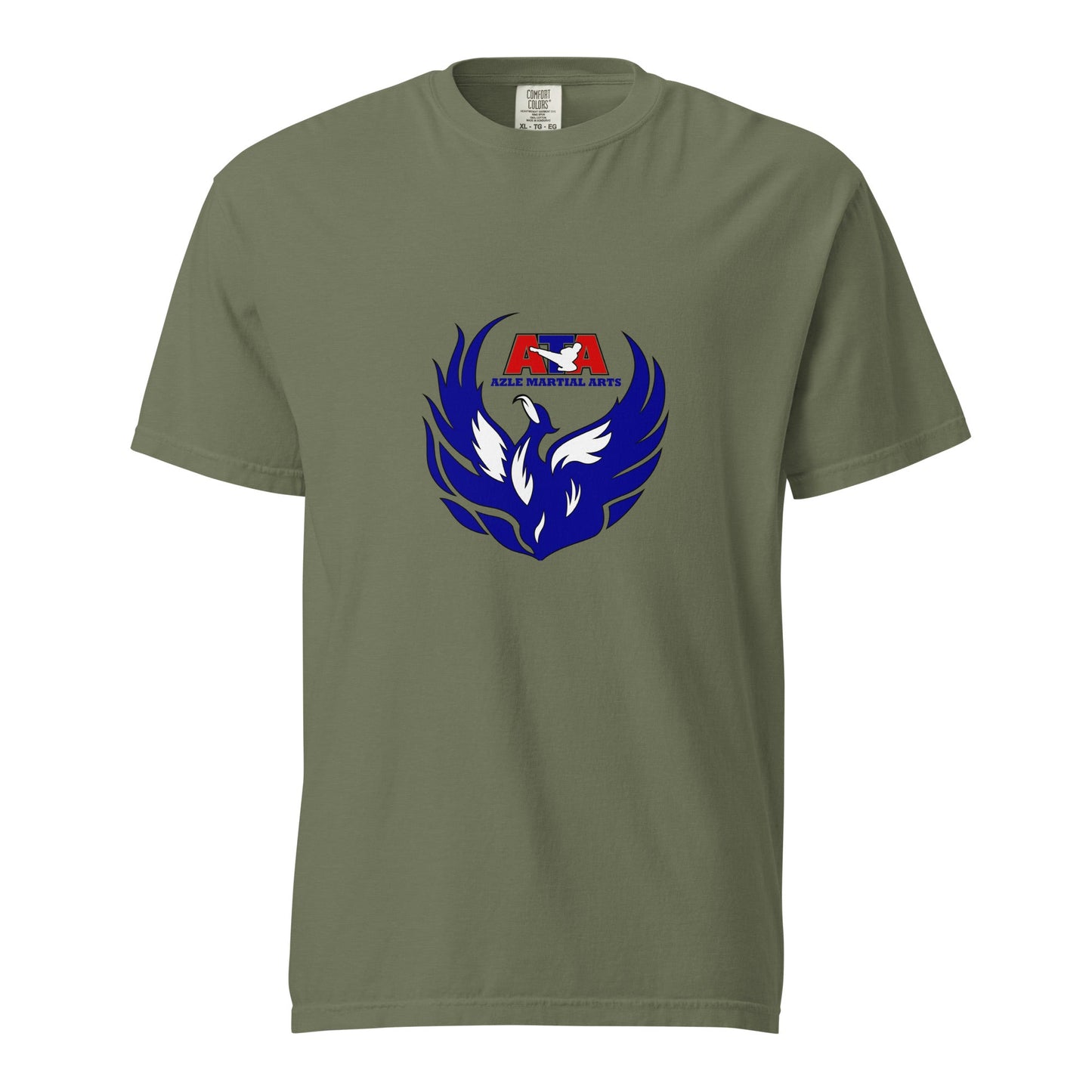 Signature | Comfort Colors T-Shirt | Azle Martial Arts | Blue Fire Crest Logo
