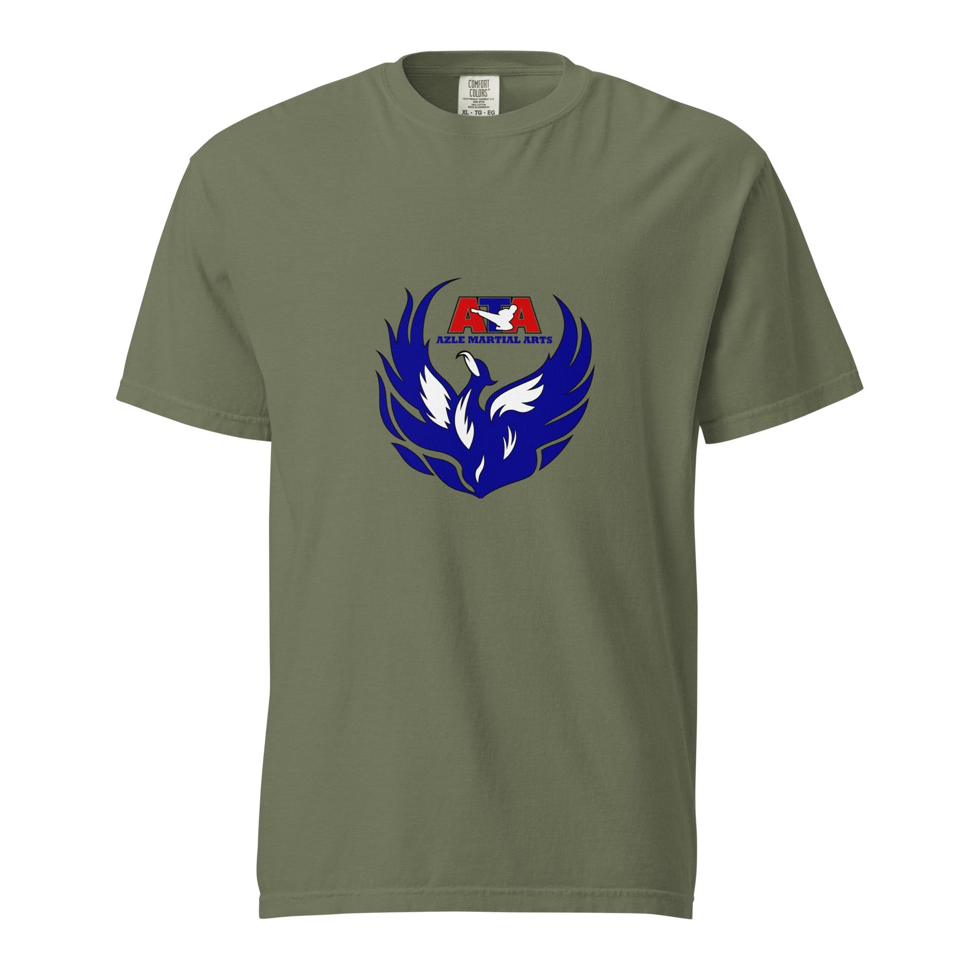 Signature | Comfort Colors T-Shirt | Azle Martial Arts | Blue Fire Crest Logo