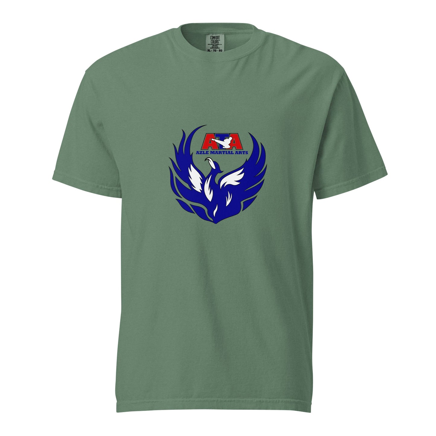 Signature | Comfort Colors T-Shirt | Azle Martial Arts | Blue Fire Crest Logo