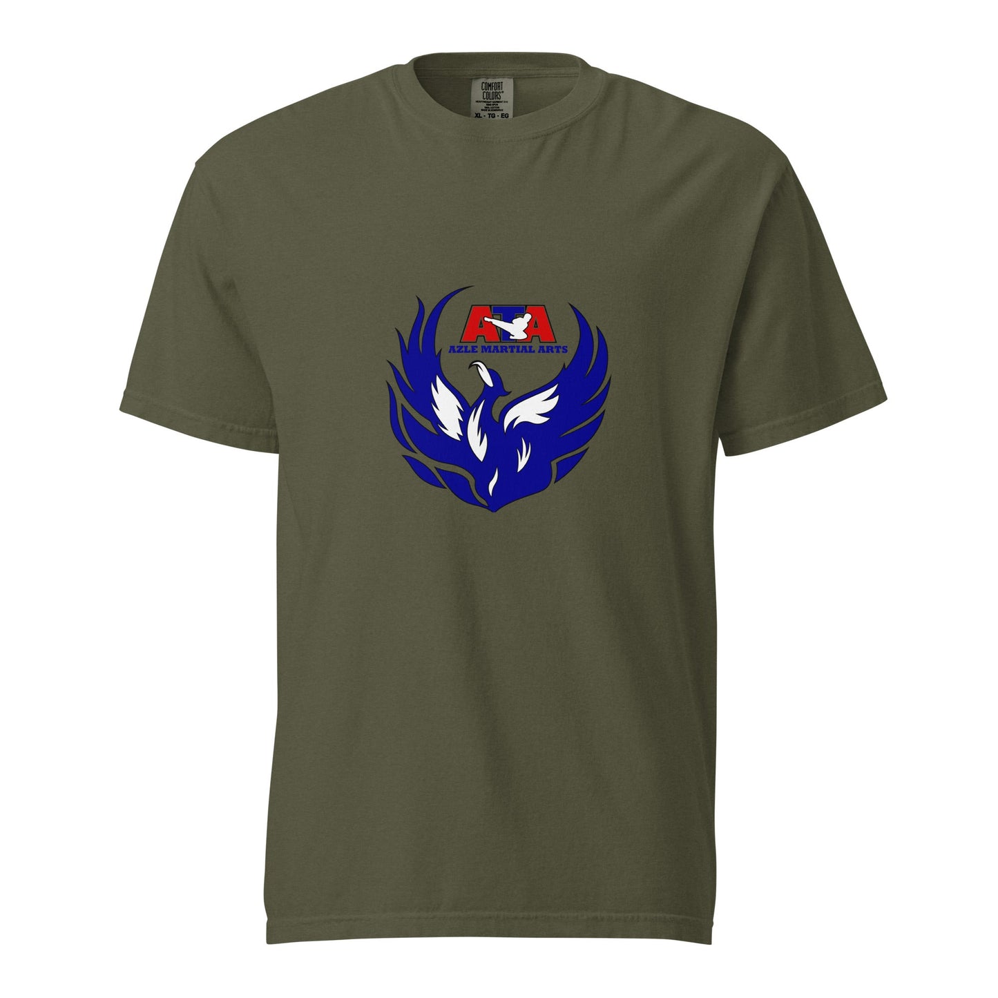 Signature | Comfort Colors T-Shirt | Azle Martial Arts | Blue Fire Crest Logo