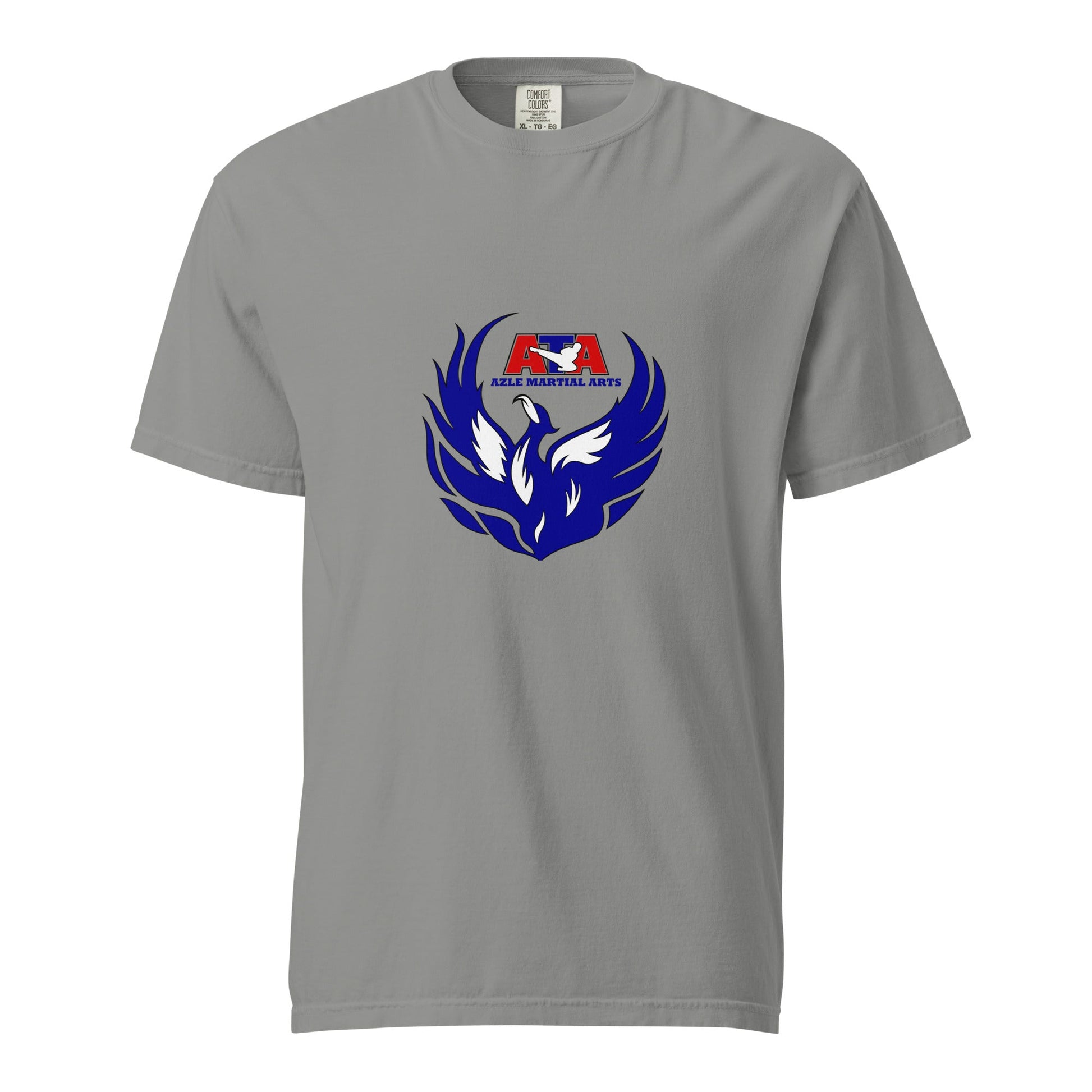 Signature | Comfort Colors T-Shirt | Azle Martial Arts | Blue Fire Crest Logo