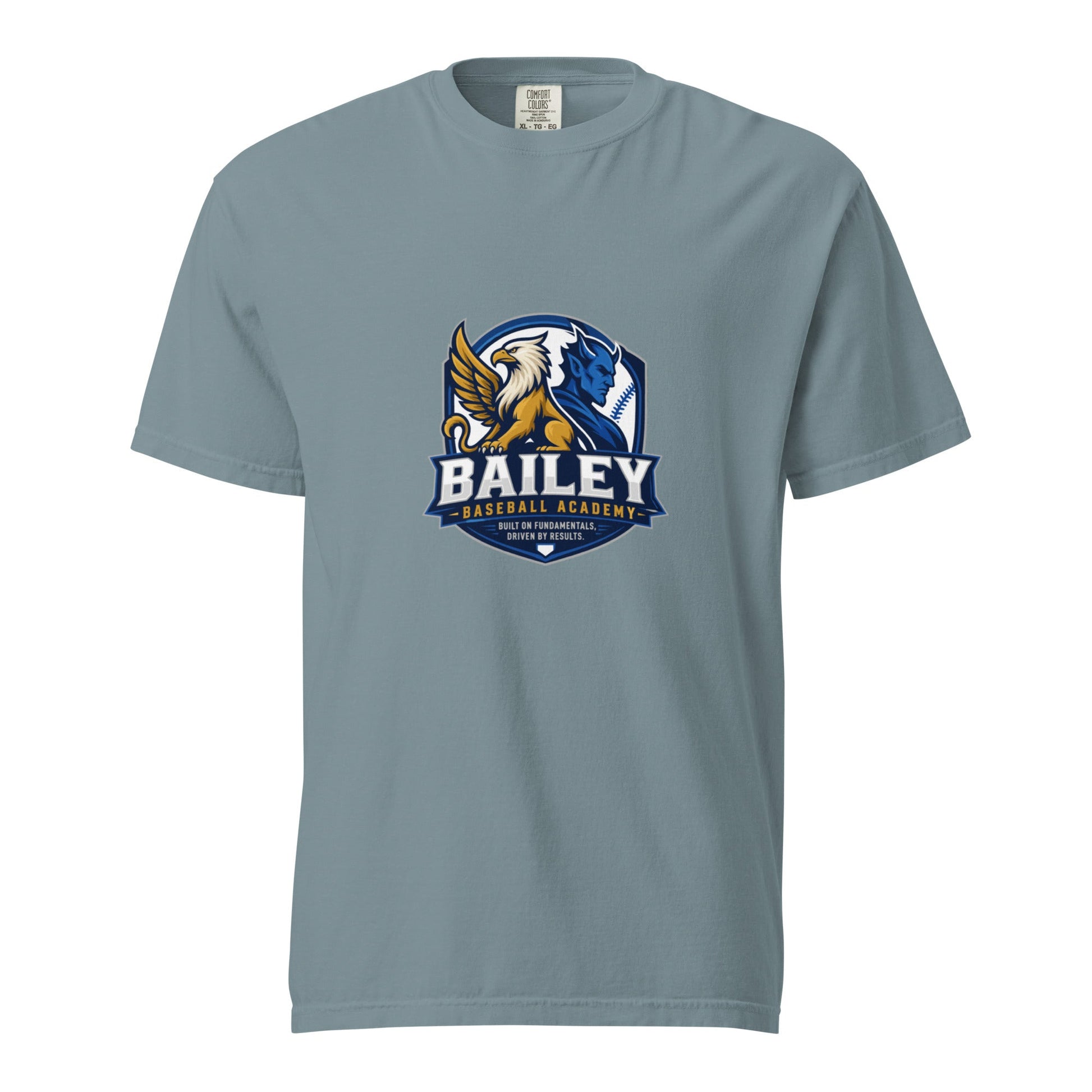 Signature | Comfort Colors T-Shirt | Bailey Baseball Academy | Shield Logo