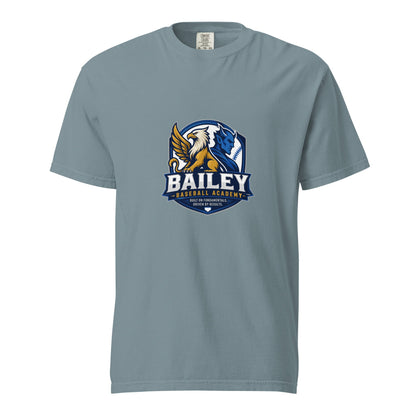 Signature | Comfort Colors T-Shirt | Bailey Baseball Academy | Shield Logo