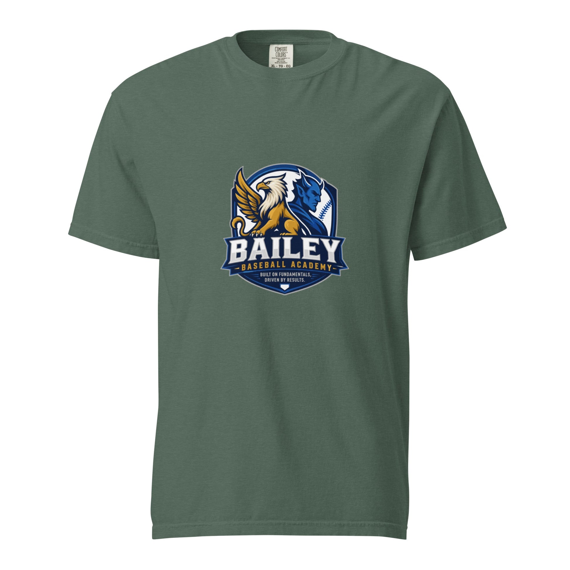 Signature | Comfort Colors T-Shirt | Bailey Baseball Academy | Shield Logo