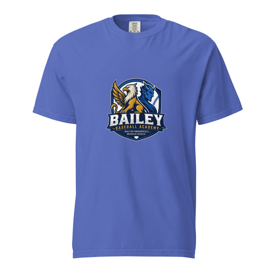 Signature | Comfort Colors T-Shirt | Bailey Baseball Academy | Shield Logo