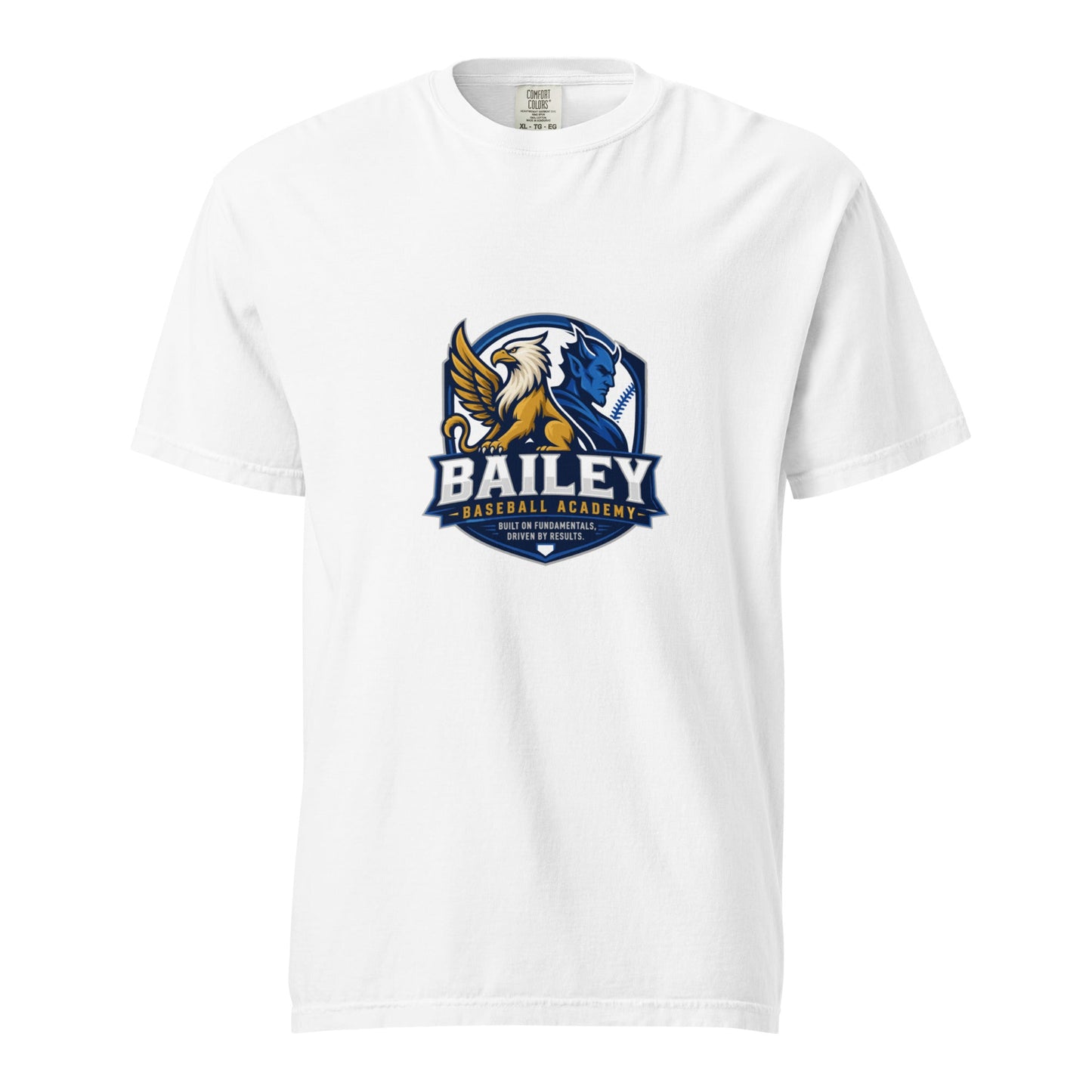 Signature | Comfort Colors T-Shirt | Bailey Baseball Academy | Shield Logo