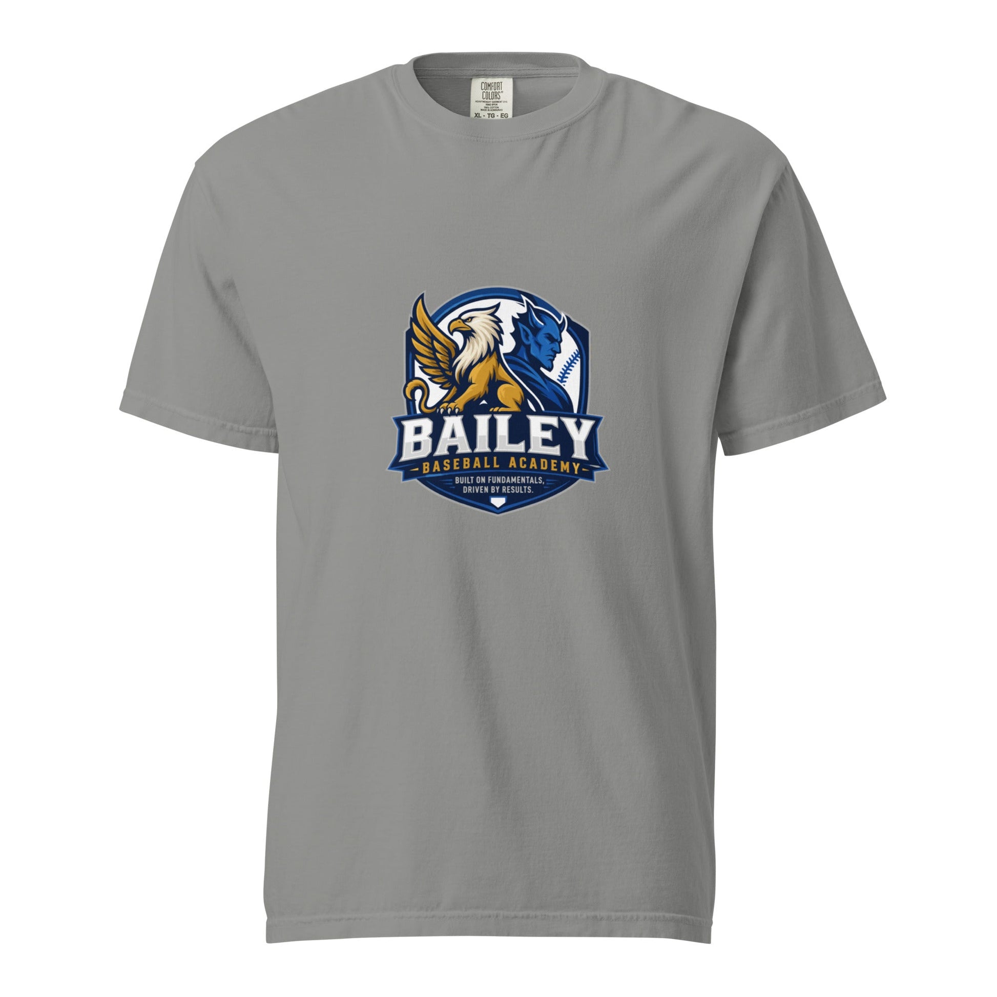 Signature | Comfort Colors T-Shirt | Bailey Baseball Academy | Shield Logo