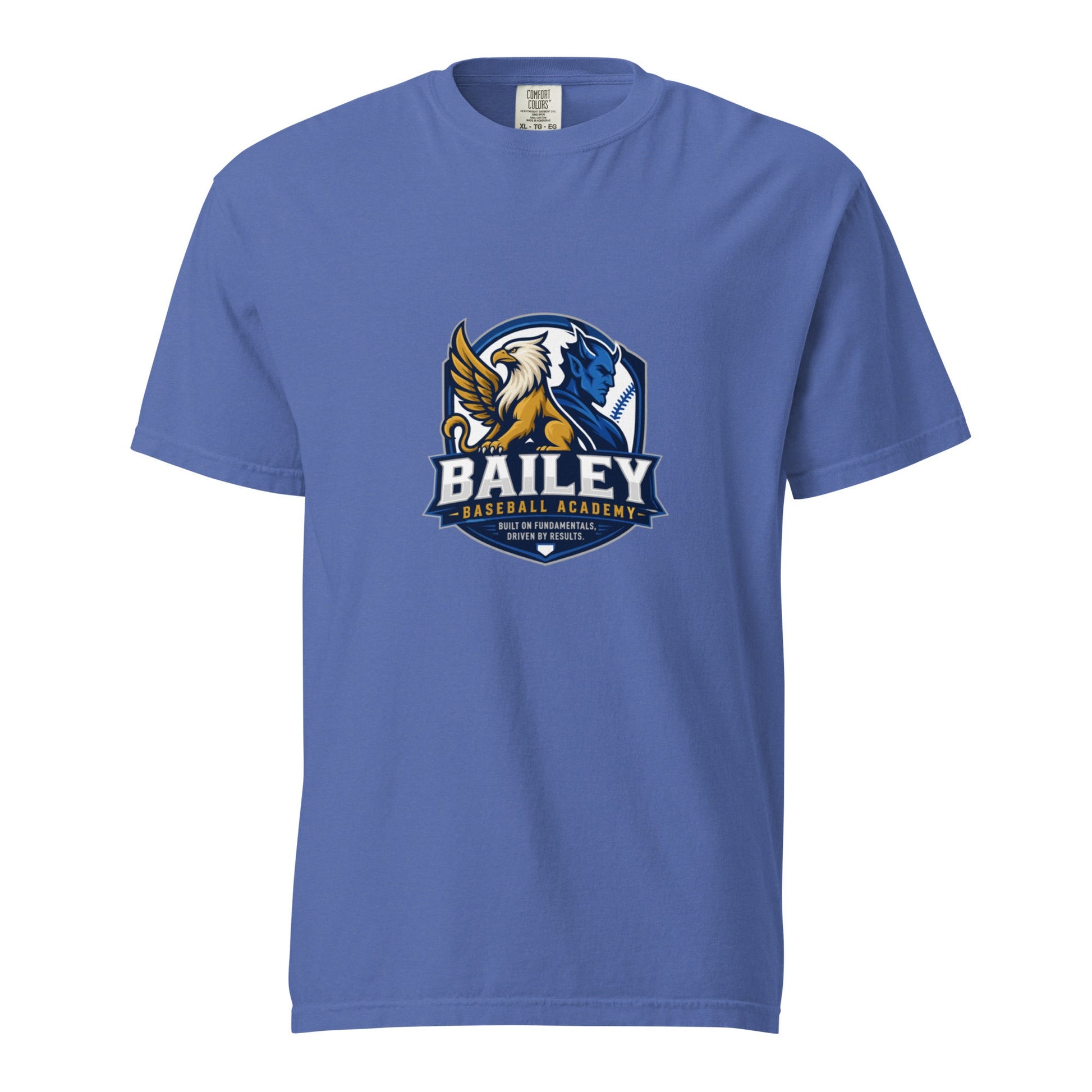 Signature | Comfort Colors T-Shirt | Bailey Baseball Academy | Shield Logo