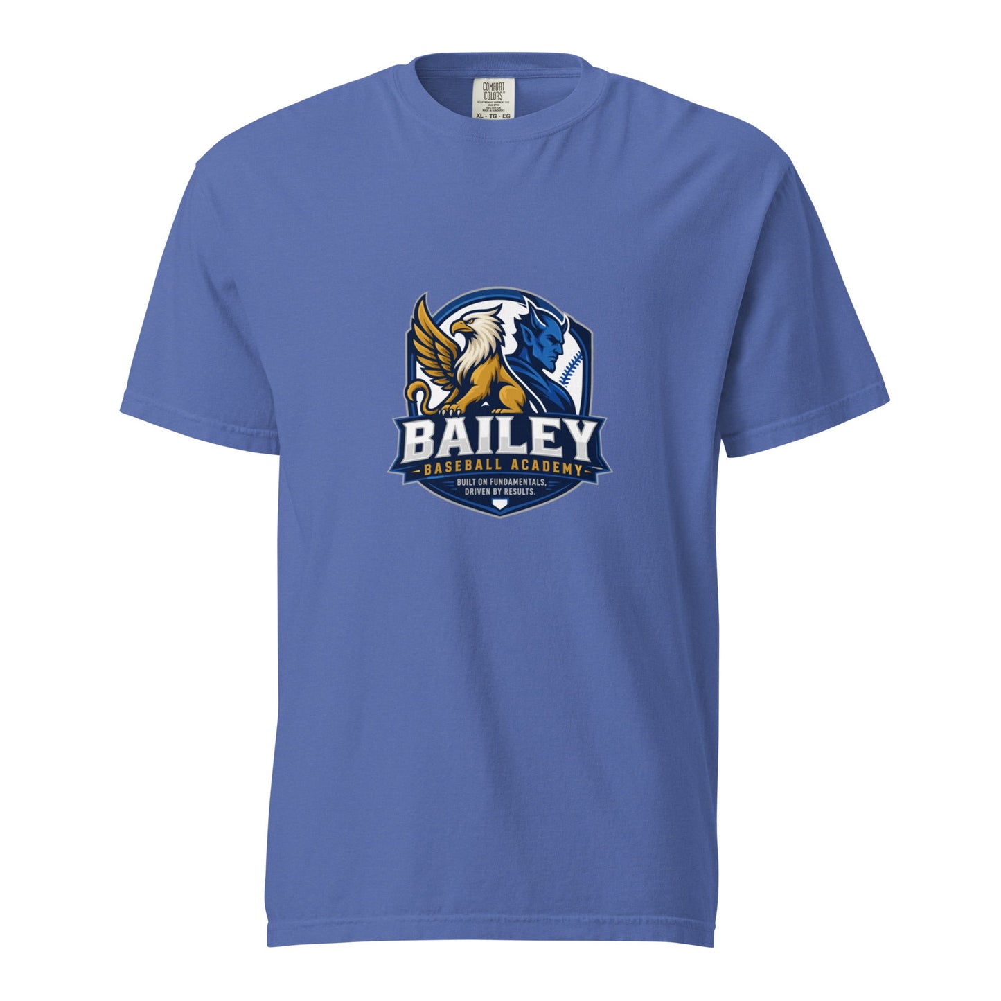 Signature | Comfort Colors T-Shirt | Bailey Baseball Academy | Shield Logo