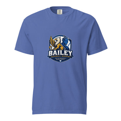 Signature | Comfort Colors T-Shirt | Bailey Baseball Academy | Shield Logo