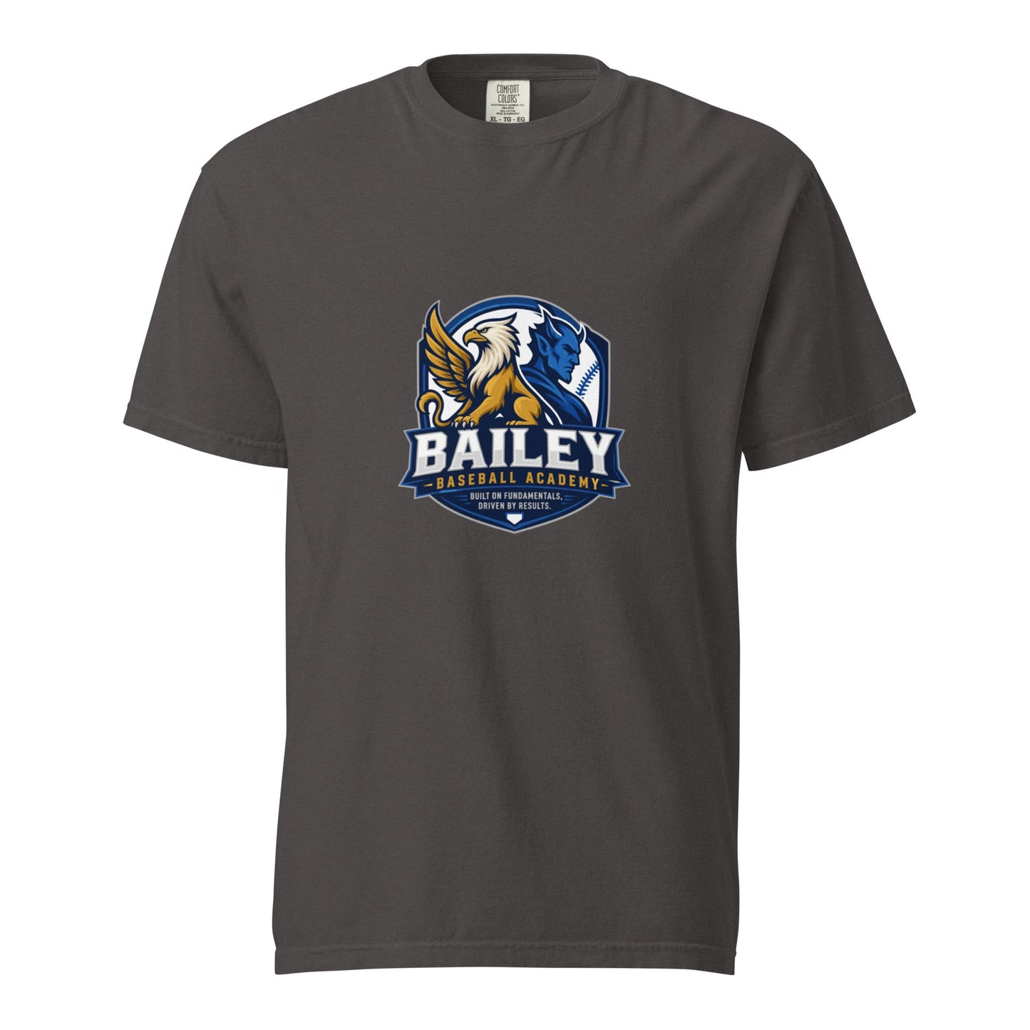 Signature | Comfort Colors T-Shirt | Bailey Baseball Academy | Shield Logo