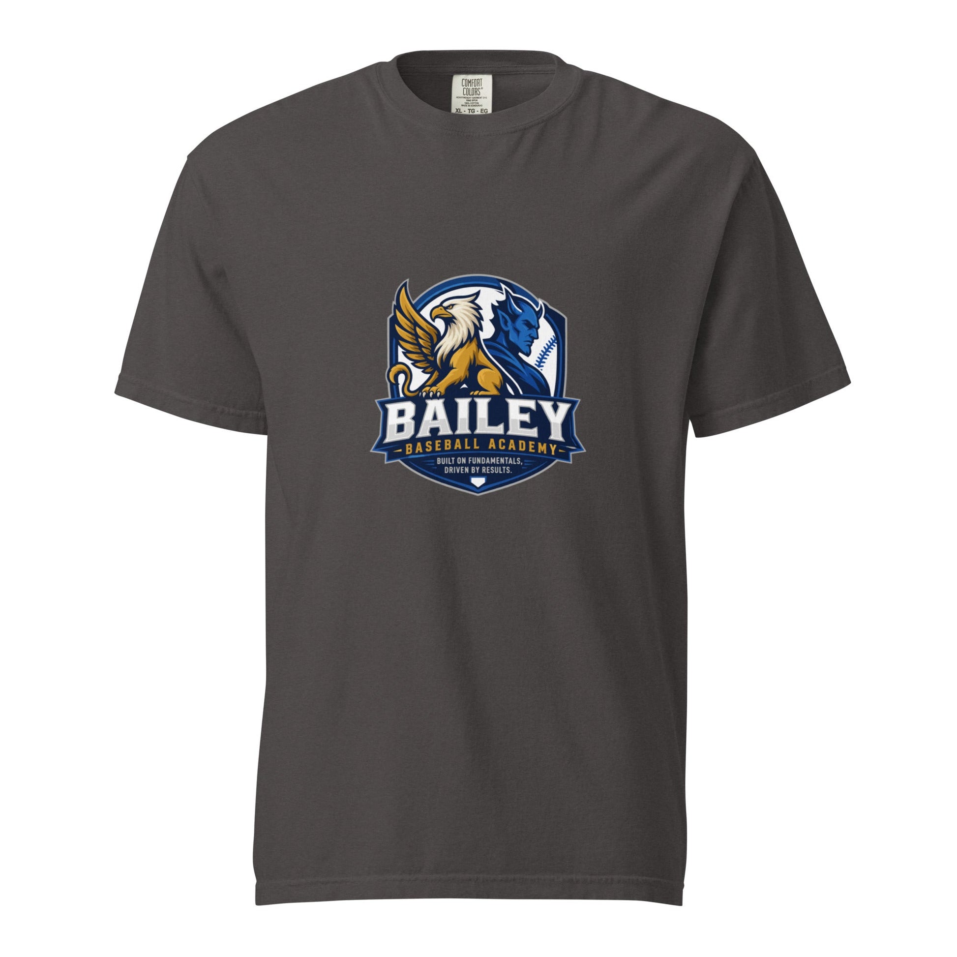 Signature | Comfort Colors T-Shirt | Bailey Baseball Academy | Shield Logo