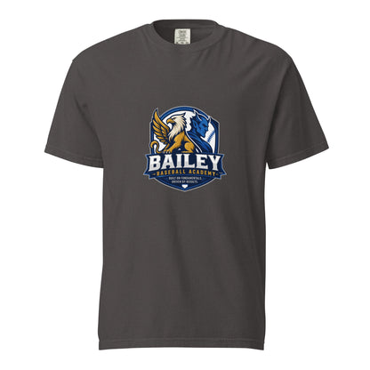 Signature | Comfort Colors T-Shirt | Bailey Baseball Academy | Shield Logo