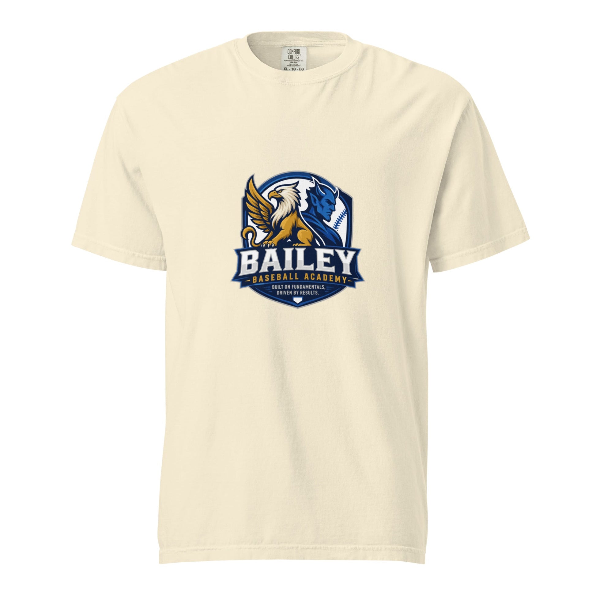 Signature | Comfort Colors T-Shirt | Bailey Baseball Academy | Shield Logo