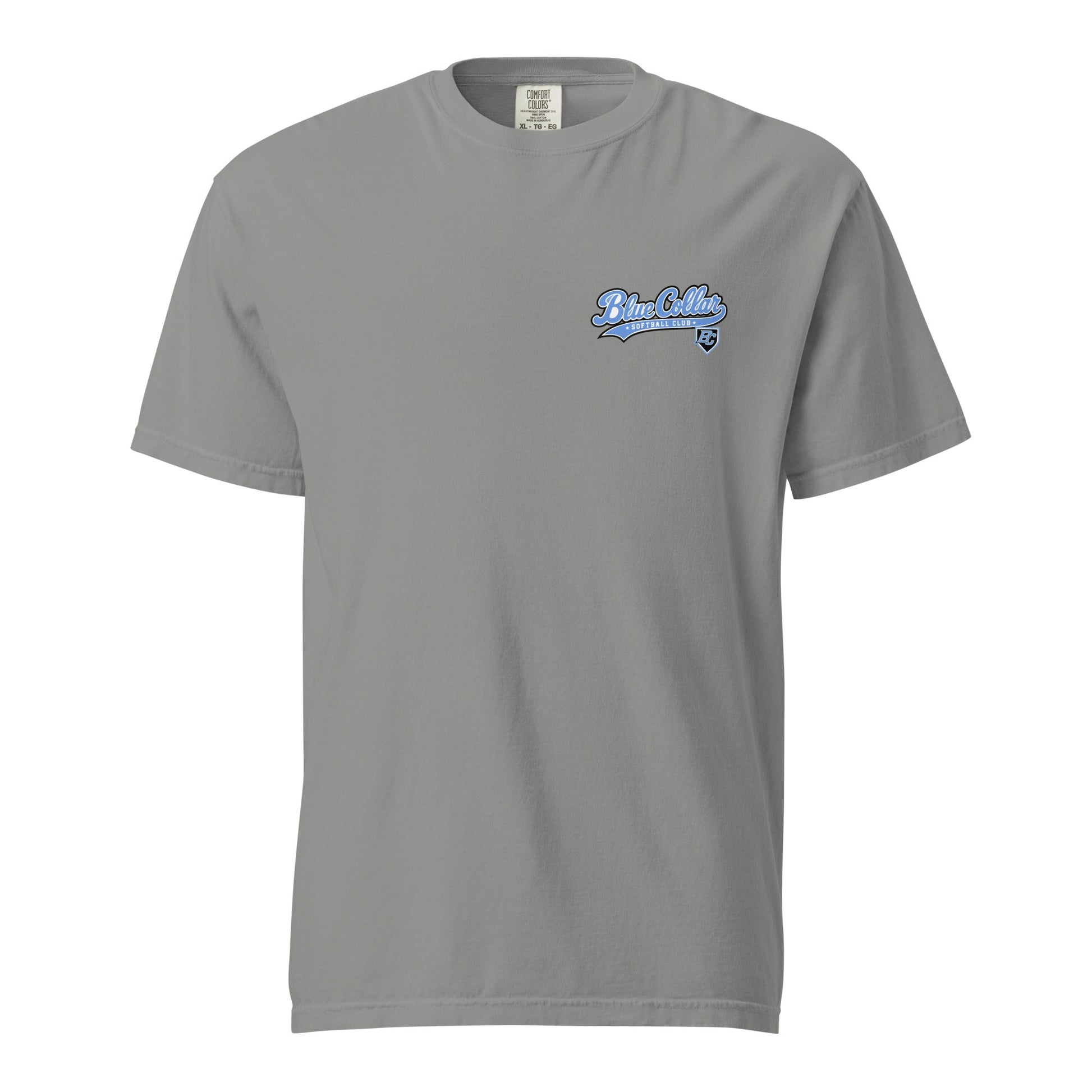 Signature | Comfort Colors T-Shirt | Blue Collar Softball 2034 | Ironclad Logo