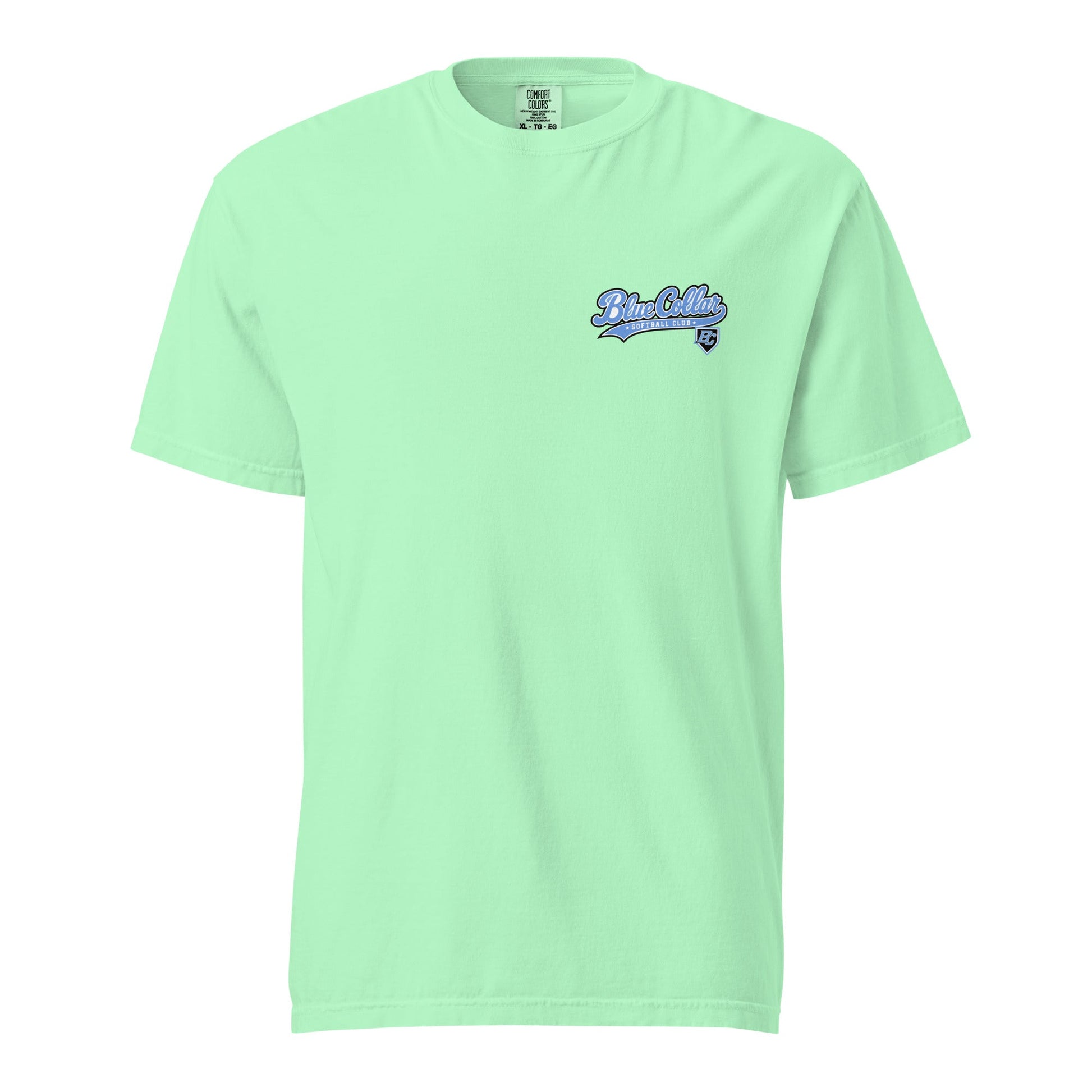 Signature | Comfort Colors T-Shirt | Blue Collar Softball 2034 | Ironclad Logo