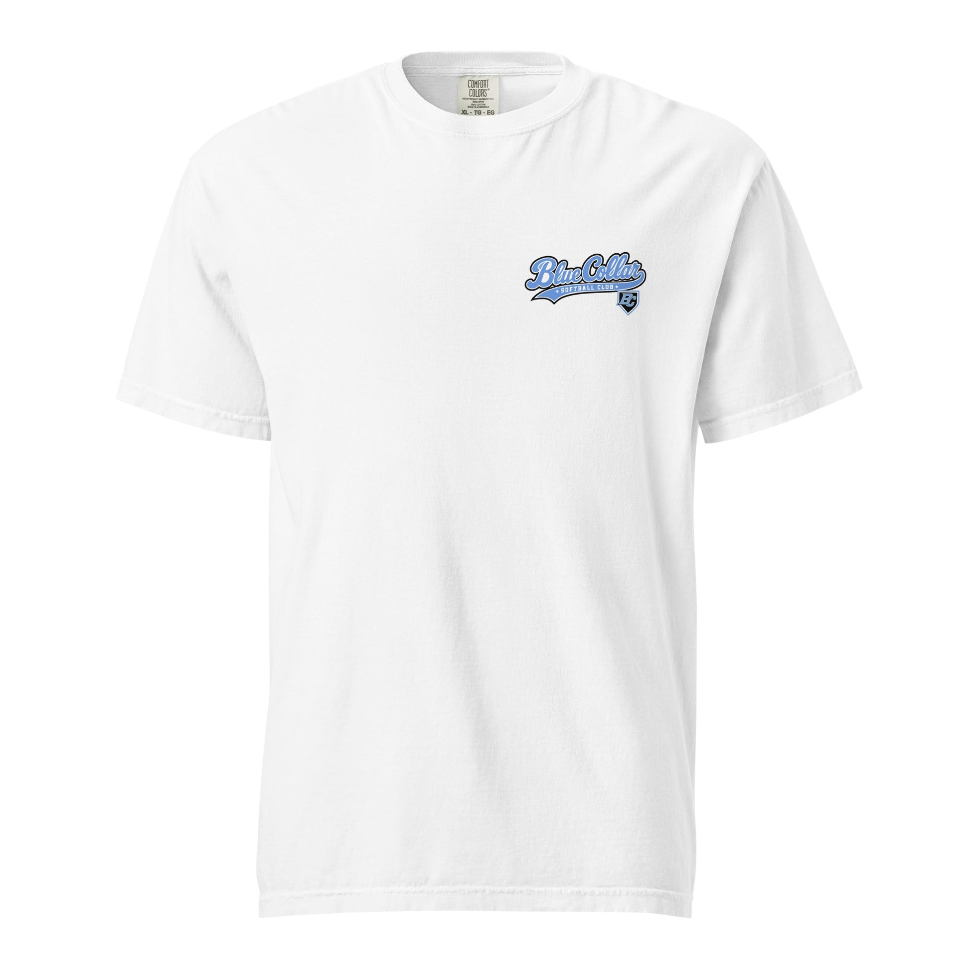 Signature | Comfort Colors T-Shirt | Blue Collar Softball 2034 | Ironclad Logo