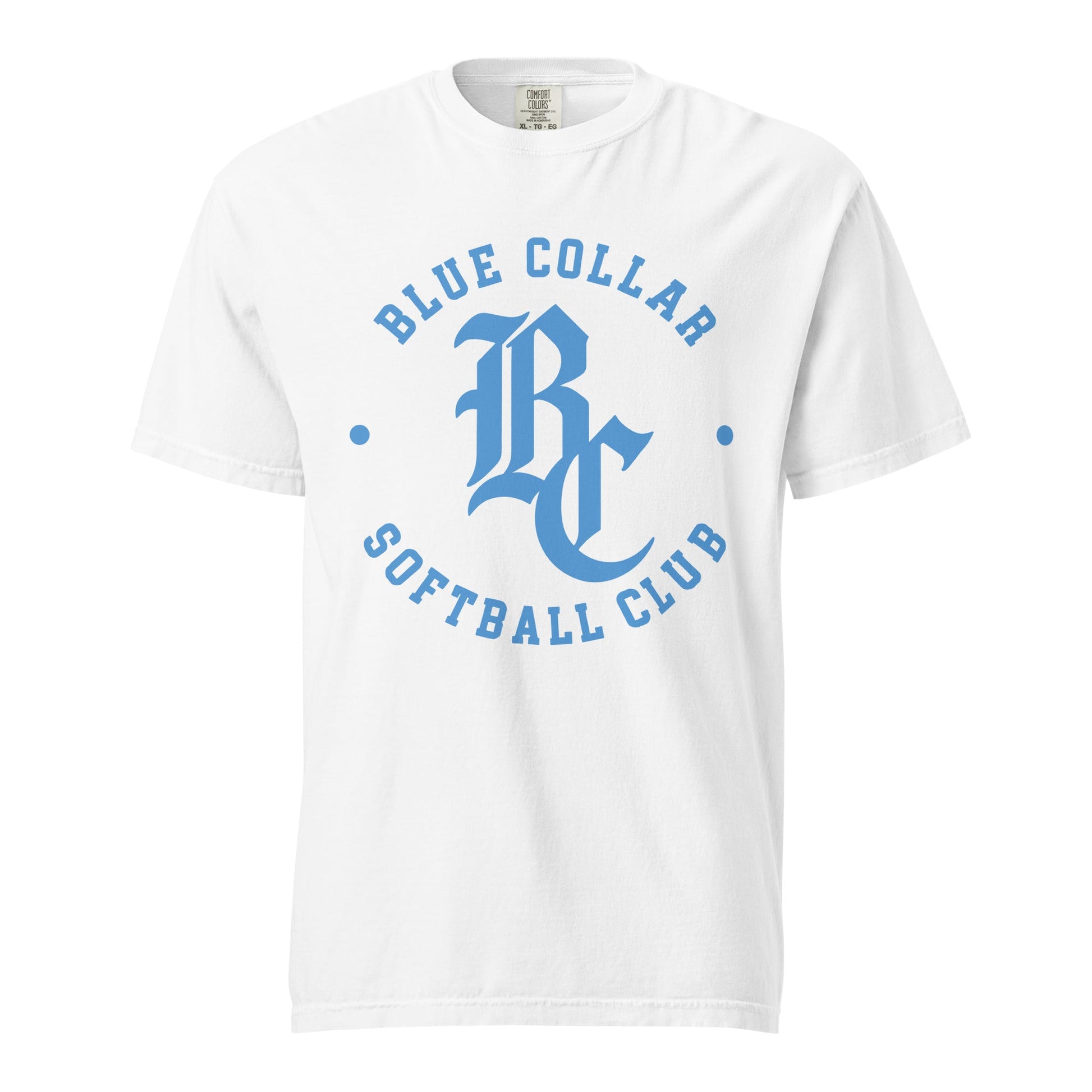 Signature | Comfort Colors T-Shirt | Blue Collar Softball 2034 | Varsity Logo