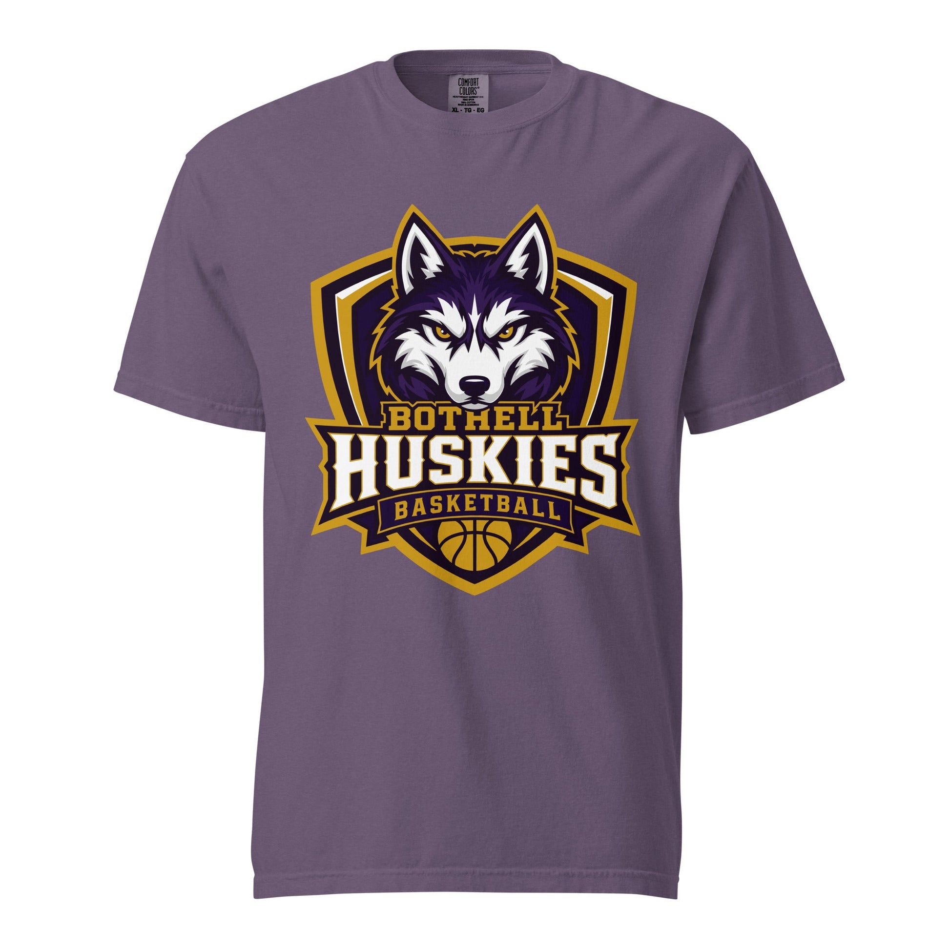 Signature | Comfort Colors T-Shirt | Bothell Huskies Youth Basketball | Shield Logo