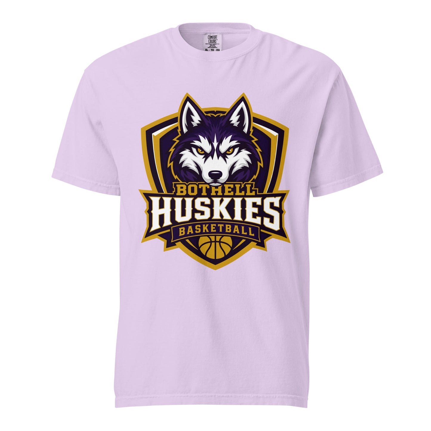 Signature | Comfort Colors T-Shirt | Bothell Huskies Youth Basketball | Shield Logo