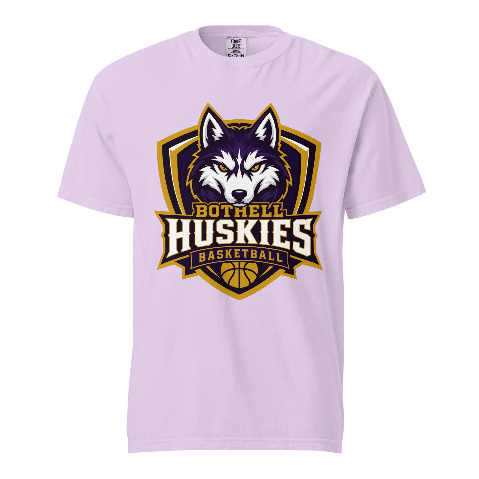 Signature | Comfort Colors T-Shirt | Bothell Huskies Youth Basketball | Shield Logo