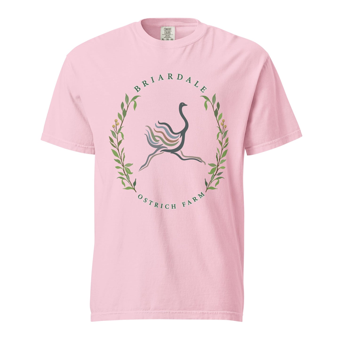 Signature | Comfort Colors T-Shirt | Briardale Ostrich Farm | Crest Logo