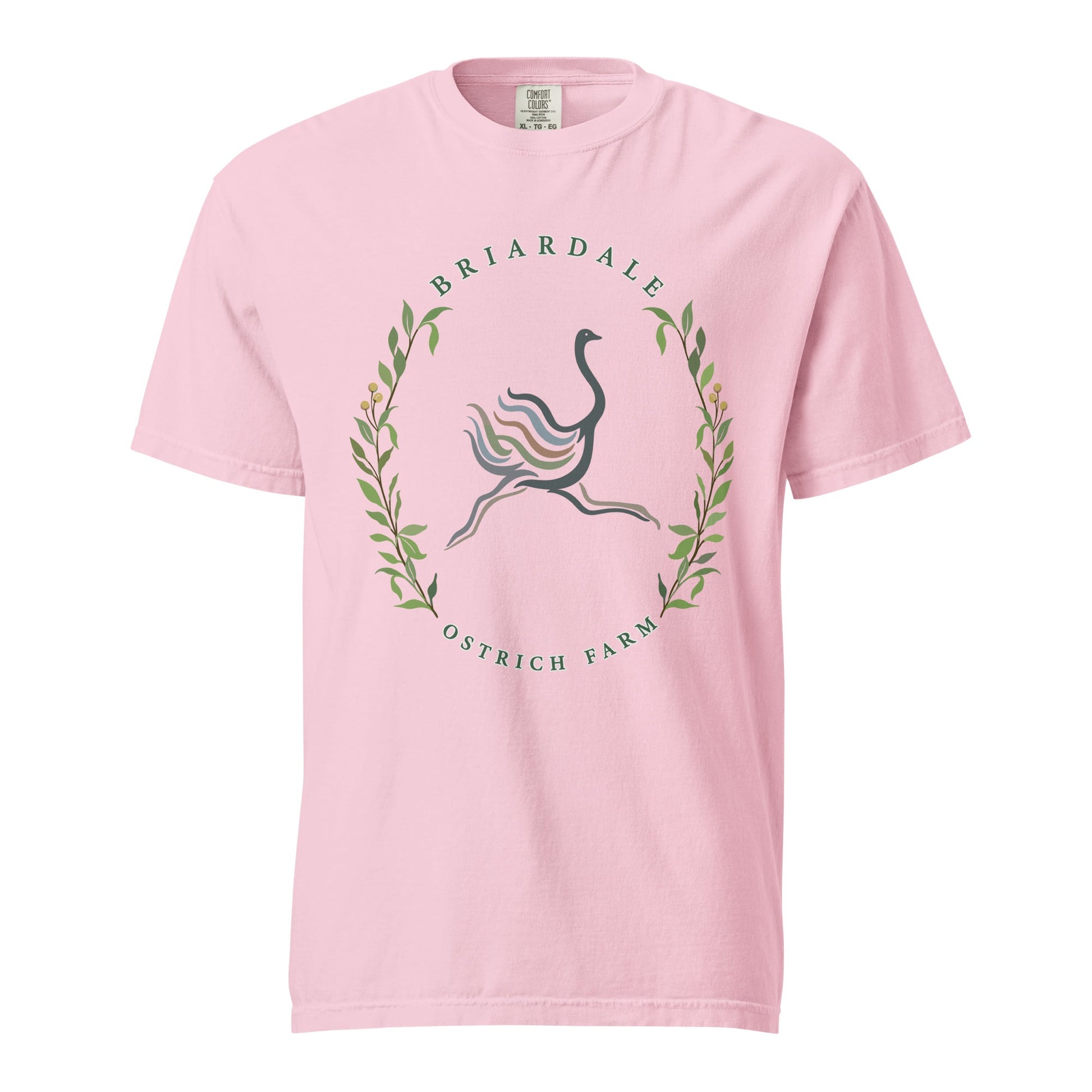 Signature | Comfort Colors T-Shirt | Briardale Ostrich Farm | Crest Logo