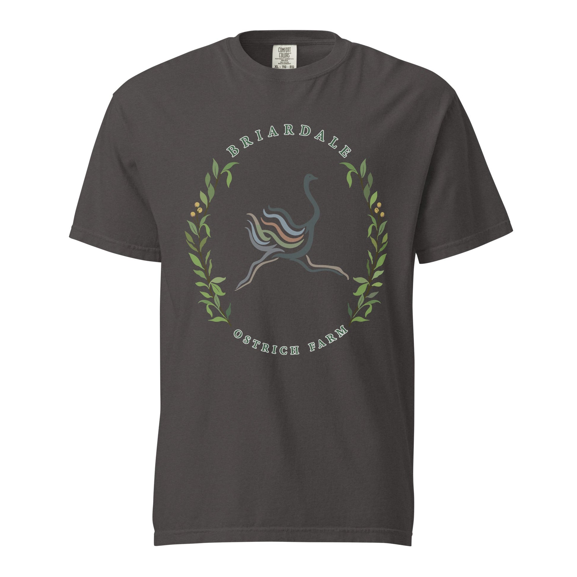 Signature | Comfort Colors T-Shirt | Briardale Ostrich Farm | Crest Logo