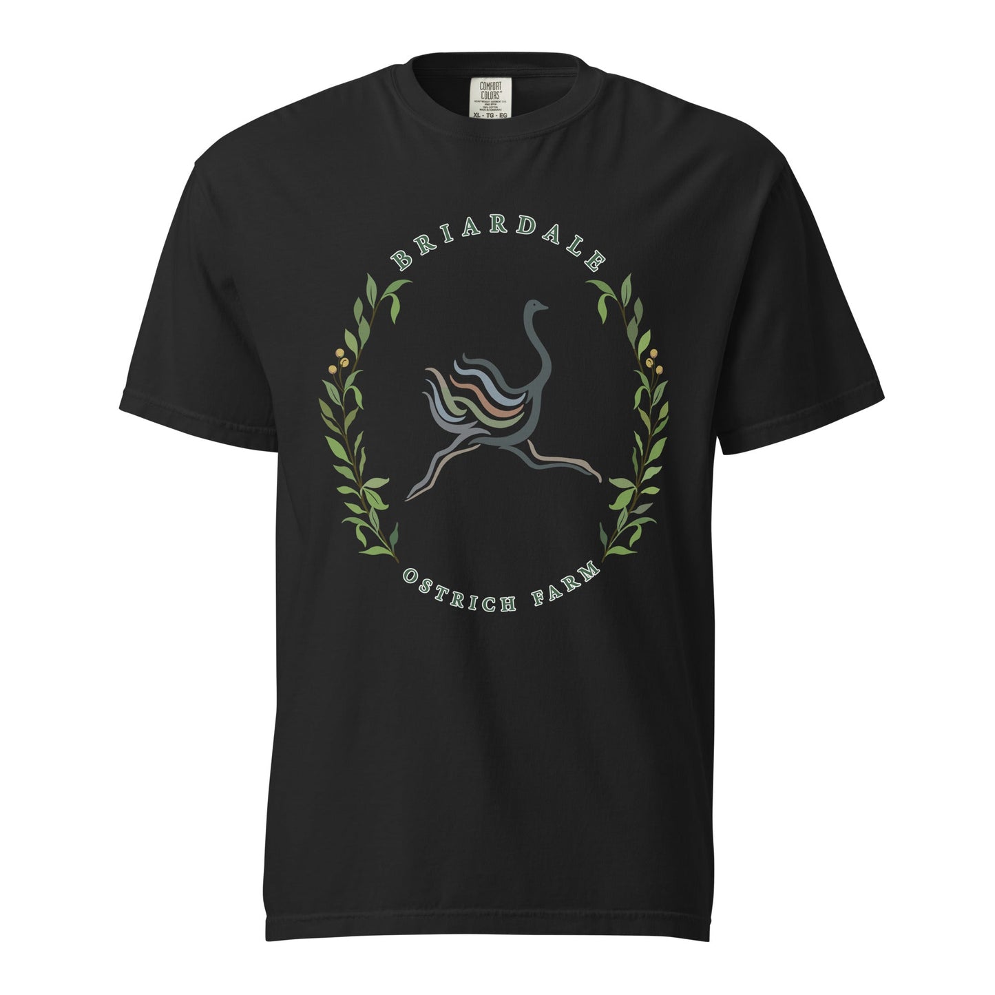 Signature | Comfort Colors T-Shirt | Briardale Ostrich Farm | Crest Logo