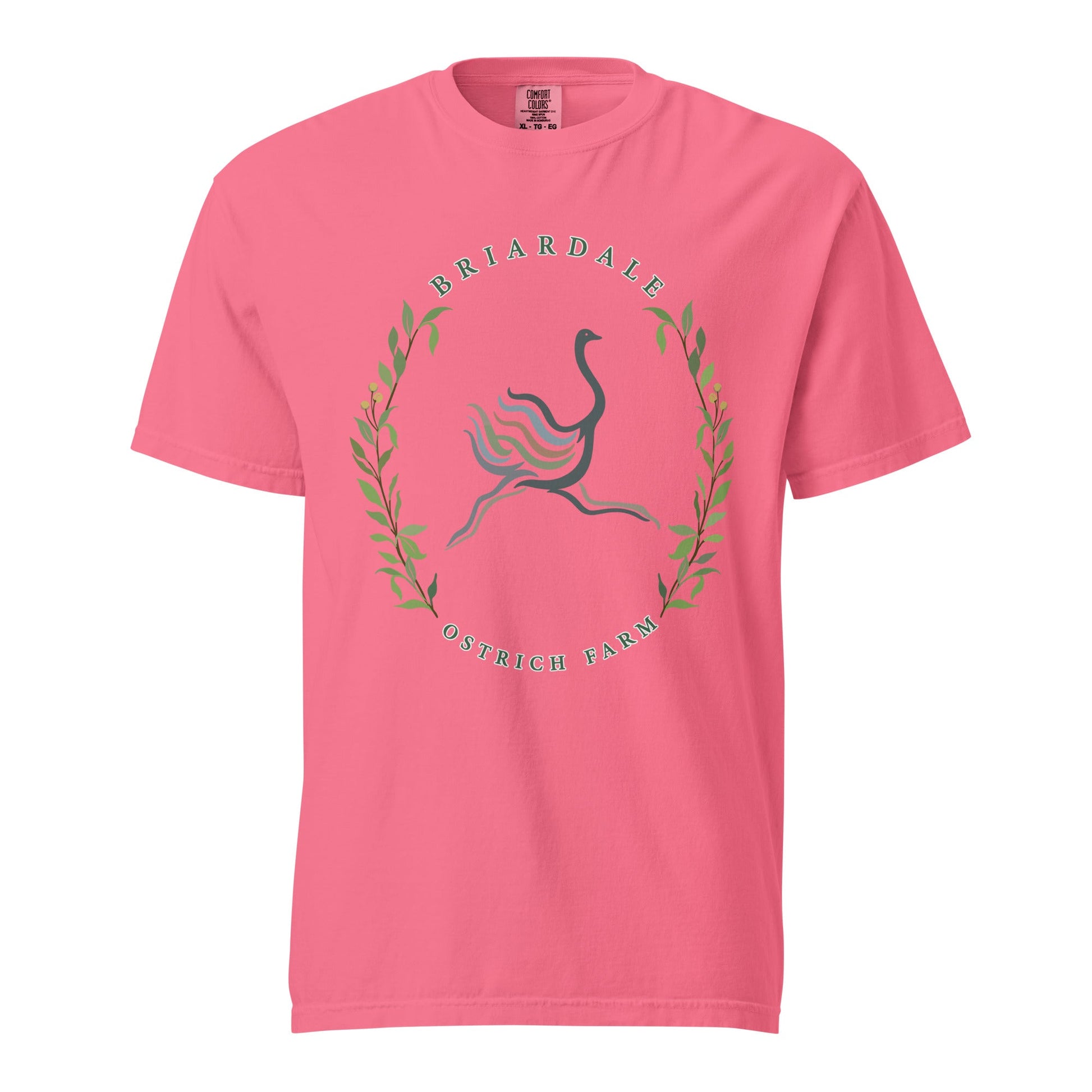 Signature | Comfort Colors T-Shirt | Briardale Ostrich Farm | Crest Logo