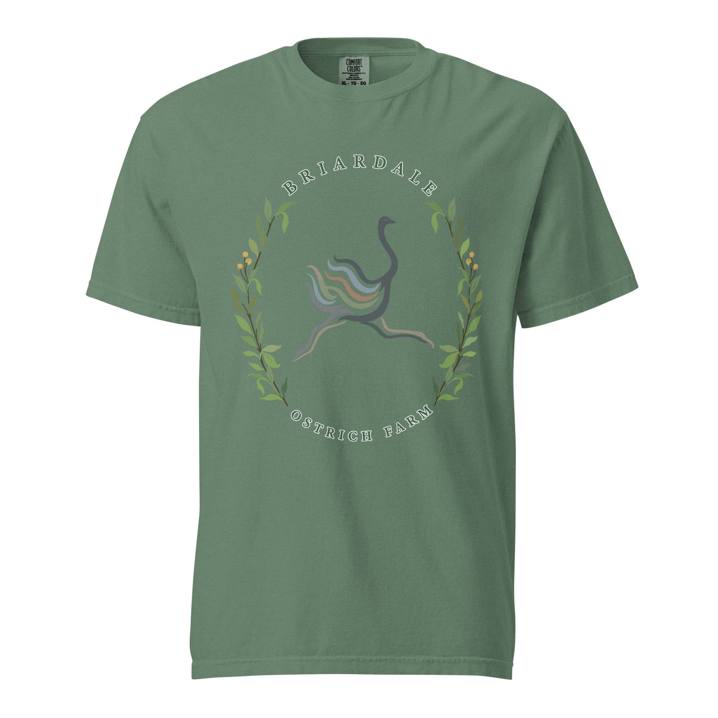 Signature | Comfort Colors T-Shirt | Briardale Ostrich Farm | Crest Logo