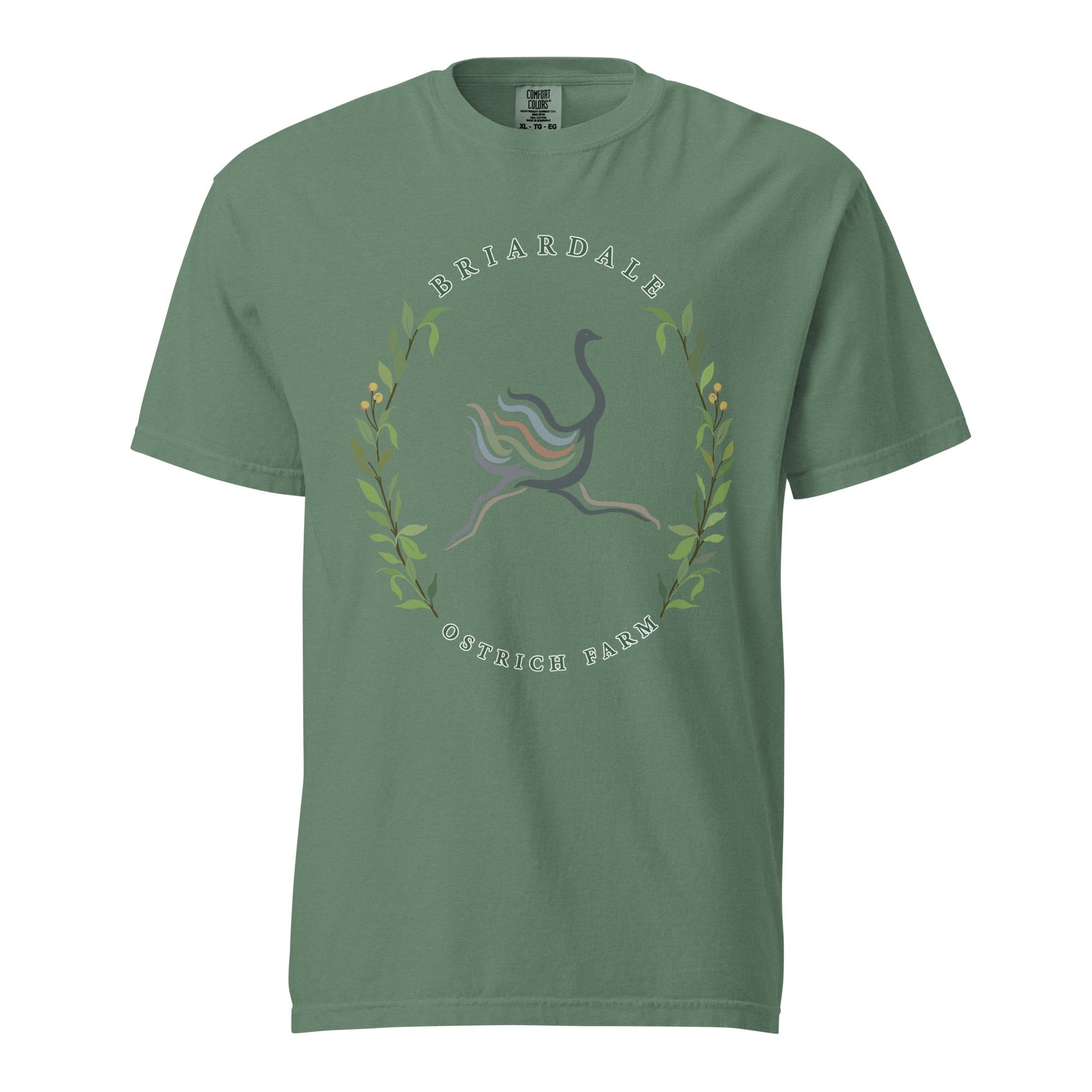 Signature | Comfort Colors T-Shirt | Briardale Ostrich Farm | Crest Logo