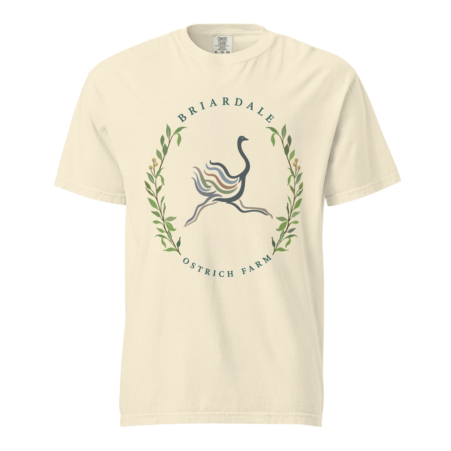 Signature | Comfort Colors T-Shirt | Briardale Ostrich Farm | Crest Logo