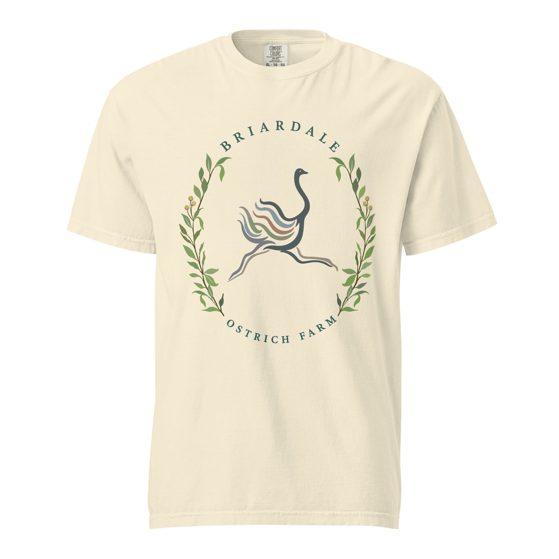 Signature | Comfort Colors T-Shirt | Briardale Ostrich Farm | Crest Logo