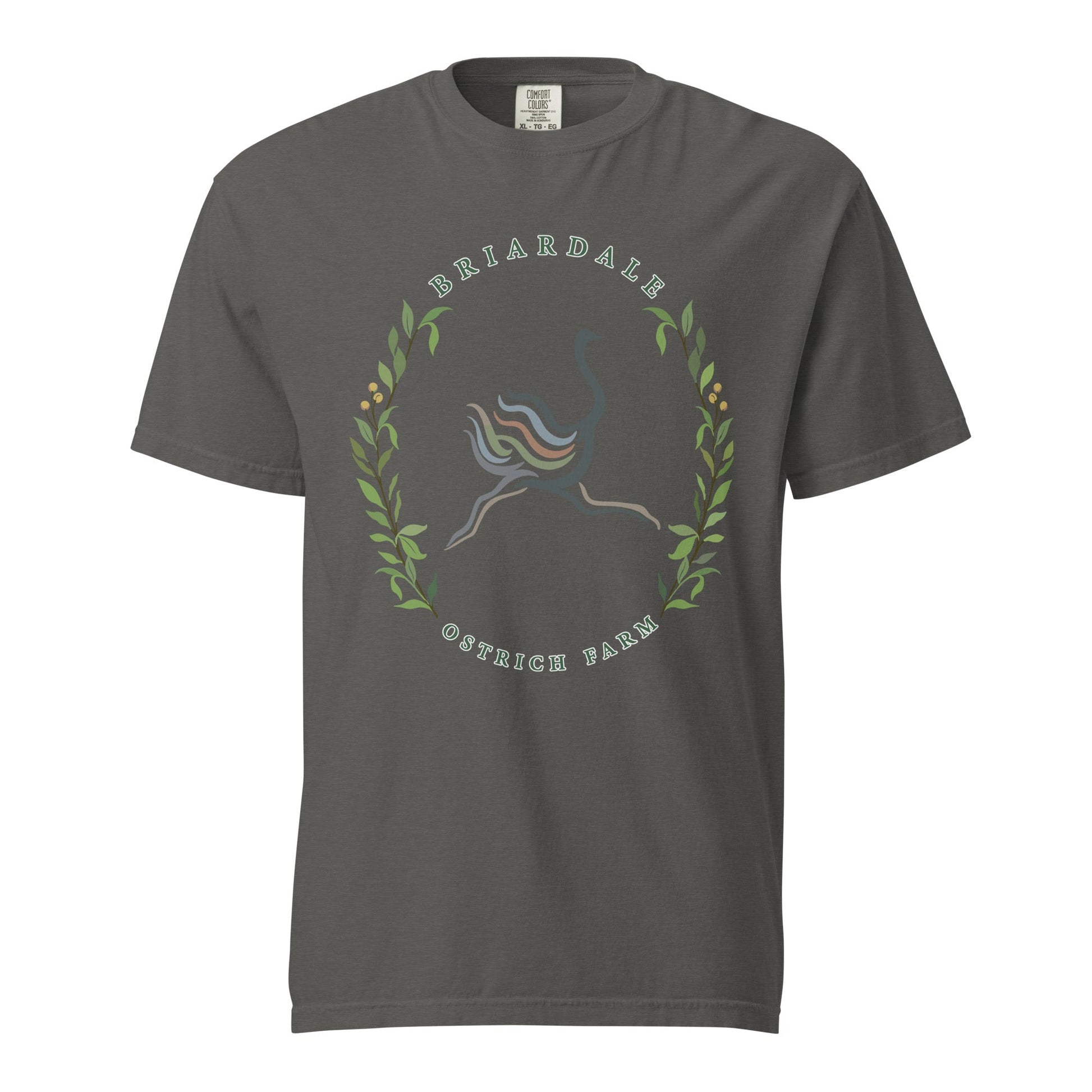 Signature | Comfort Colors T-Shirt | Briardale Ostrich Farm | Crest Logo